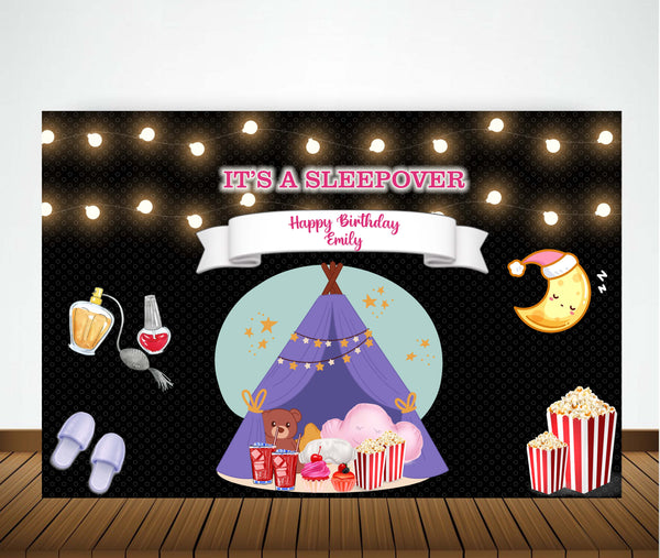 Pyjama Party Theme Birthday Party Backdrop