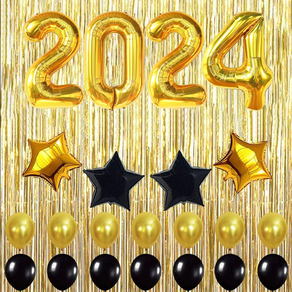 New Year Party with Gold & Black Combo kit for Decorations