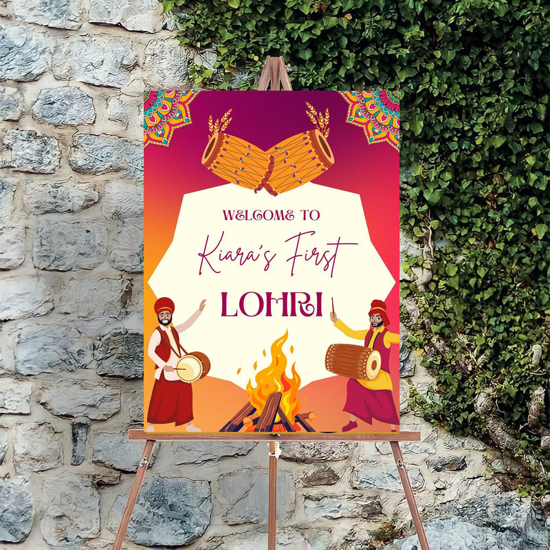 Lohri Party Welcome Board for Kids