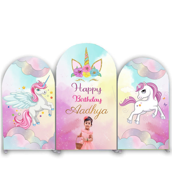 Unicorn Theme Birthday Party Arch Backdrop