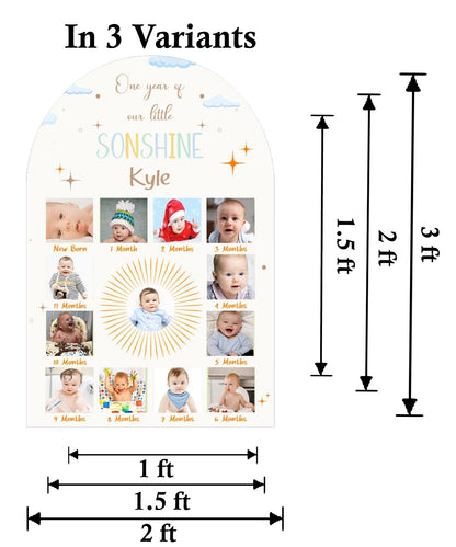 My First Year Customized Milestone Board for Kids Birthday Party(New Born -12 months)