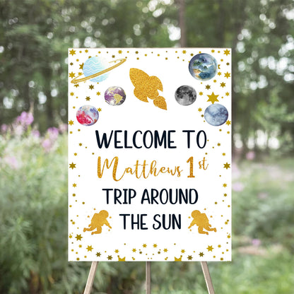 Space Theme Birthday Party Welcome Board