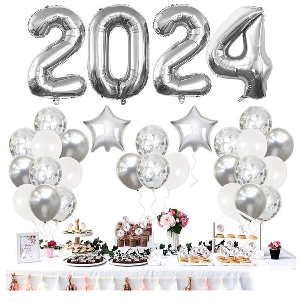 New Year Party with Silver Combo Kit for Decorations