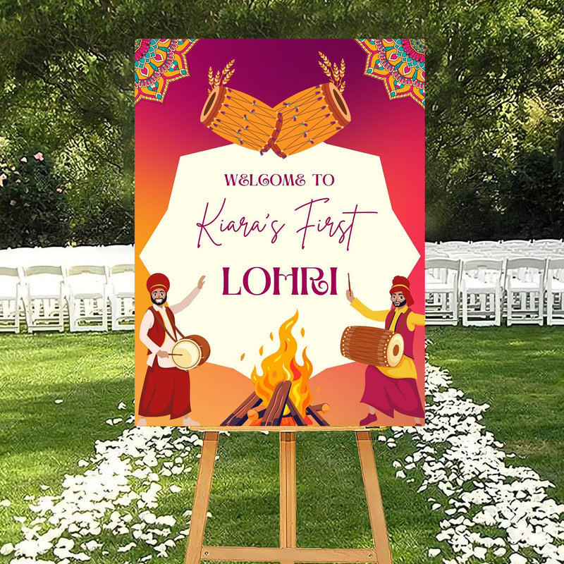 Lohri Party Welcome Board for Kids