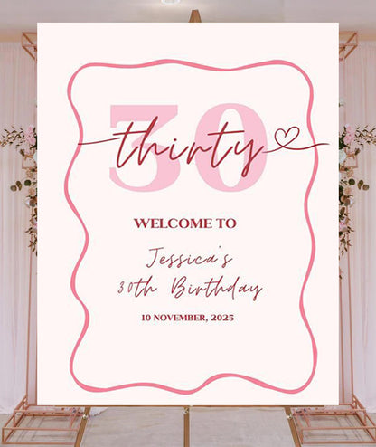 Milestone Birthday Party Welcome Board