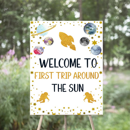 Space Theme Birthday Party Welcome Board