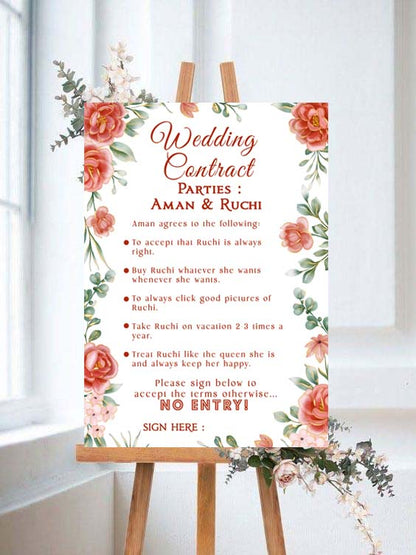 Wedding Contract For Wedding Entry - Wedding Function