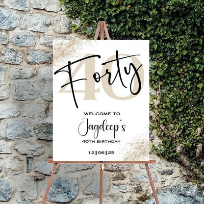 40th Birthday Milestone Birthday Party Welcome Board