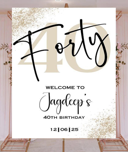 40th Birthday Milestone Birthday Party Welcome Board