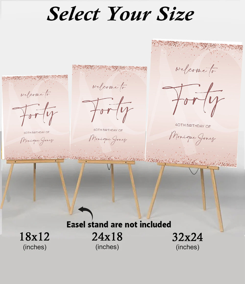 40th Birthday Milestone Birthday Party Welcome Board