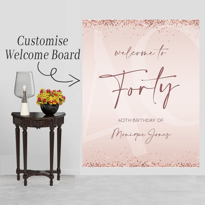 40th Birthday Milestone Birthday Party Welcome Board