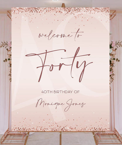 40th Birthday Milestone Birthday Party Welcome Board
