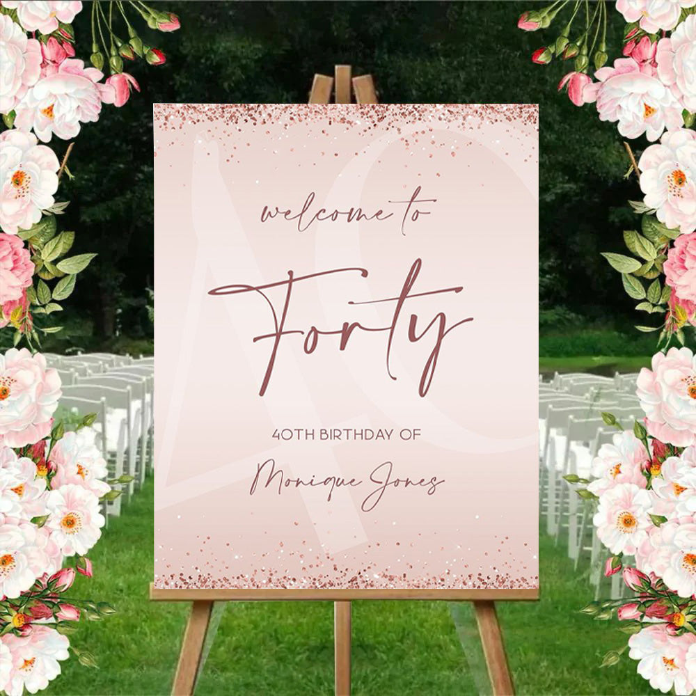 40th Birthday Milestone Birthday Party Welcome Board