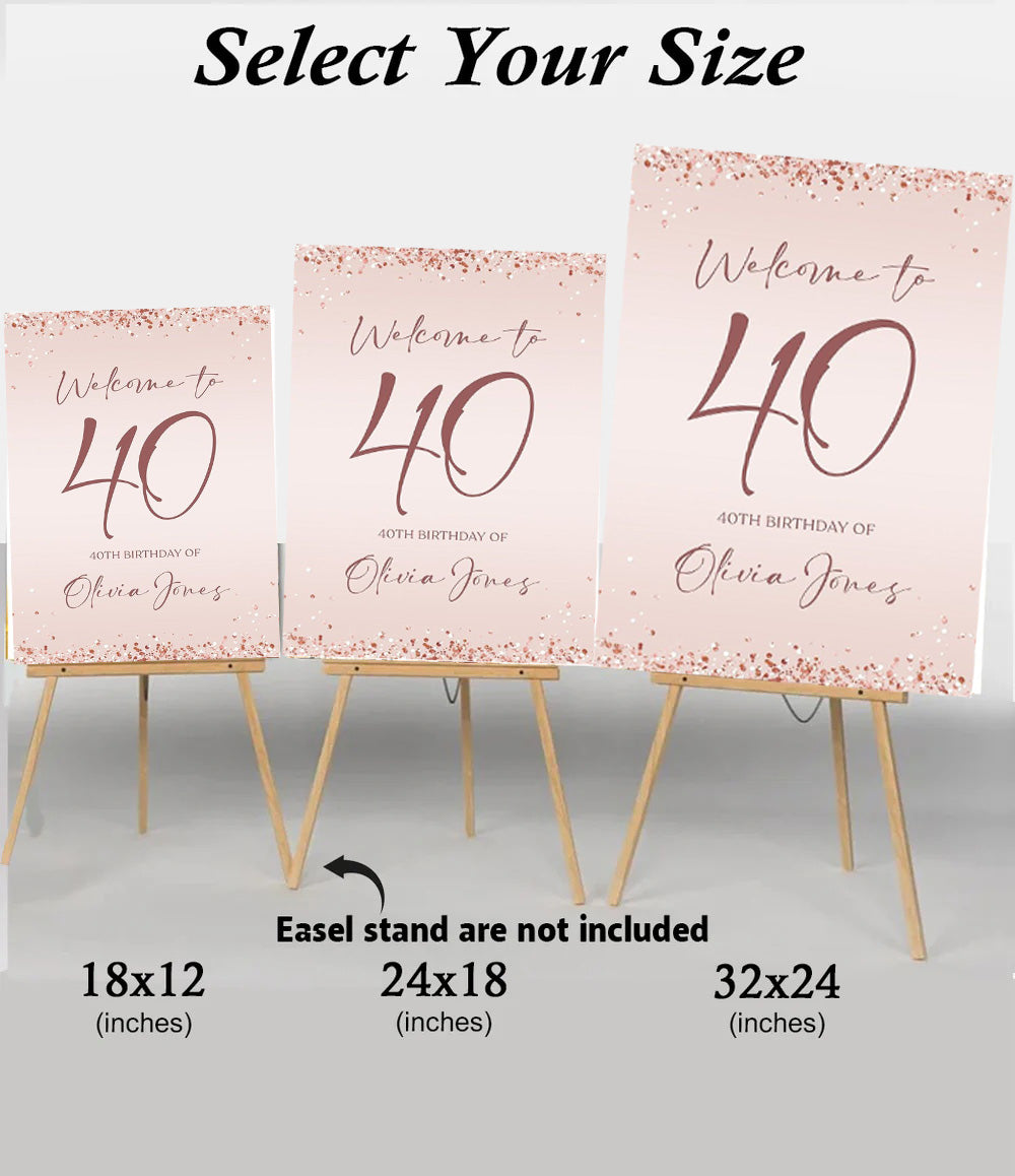 40th Birthday Milestone Birthday Party Welcome Board