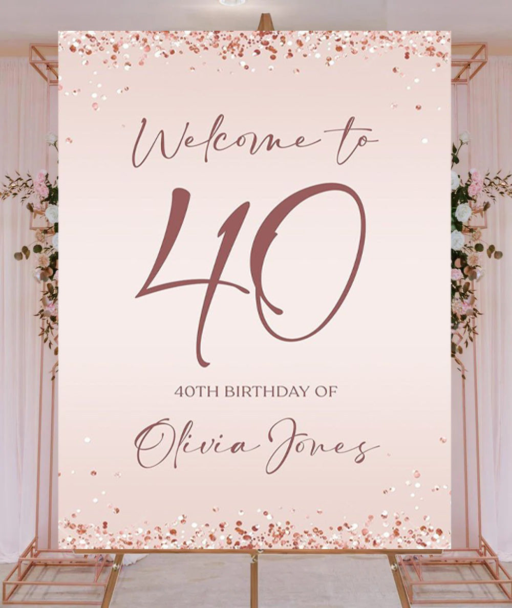 40th Birthday Milestone Birthday Party Welcome Board
