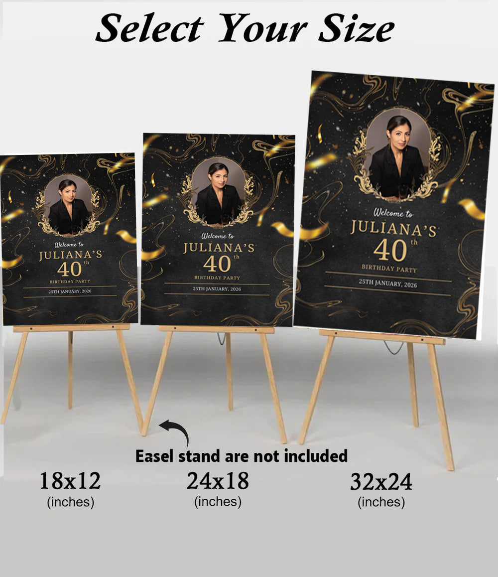 40th Birthday Milestone Birthday Party Welcome Board