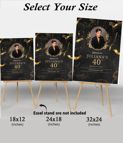 40th Birthday Milestone Birthday Party Welcome Board