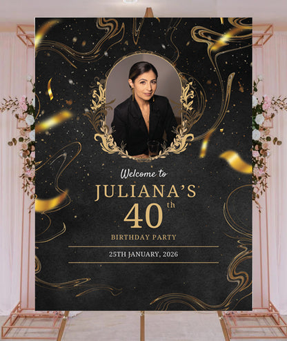 40th Birthday Milestone Birthday Party Welcome Board