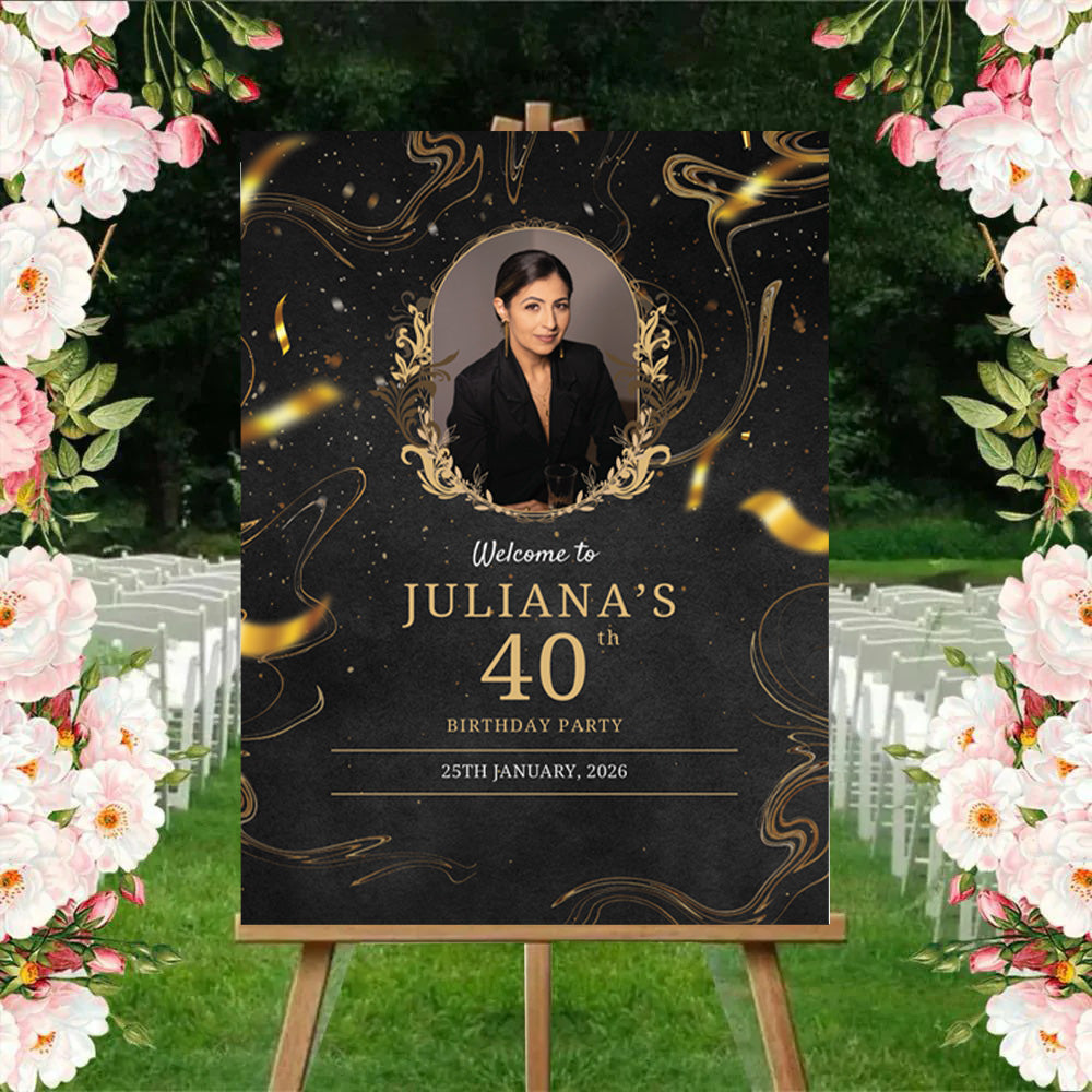 40th Birthday Milestone Birthday Party Welcome Board