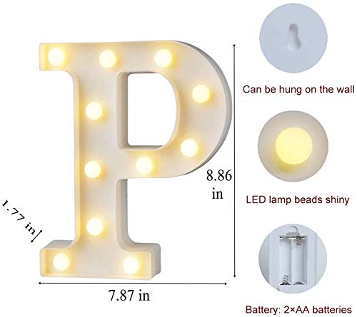 P Letter Light, Marquee Alphabet Light Letters for Room Decor Lights, Led Letters Alphabet for Decoration, Letter Lights for Birthday