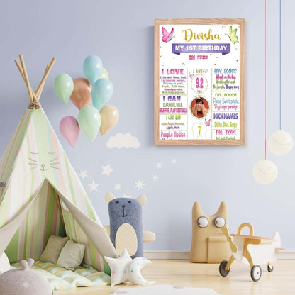 1st Birthday Customized Chalkboard Milestone Board for Kids Birthday Party