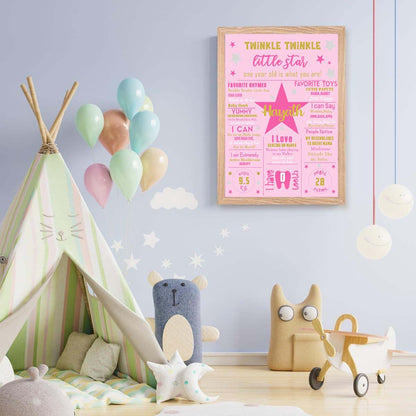 Twinkle Twinkle Little Star Theme Customized Chalkboard Milestone Board