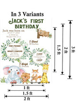 Jungle Birthday Customized Chalkboard Milestone Board for Kids Birthday Party