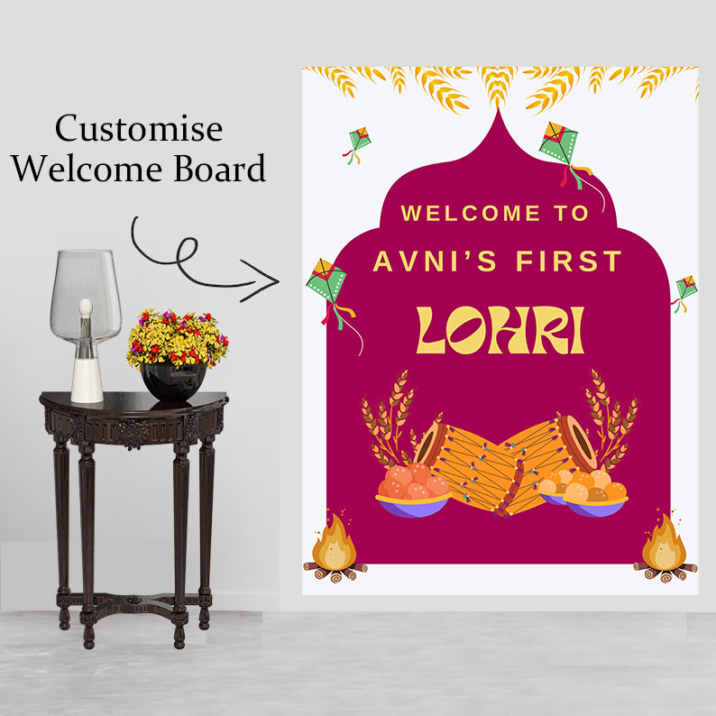 Lohri Party Welcome Board for Kids