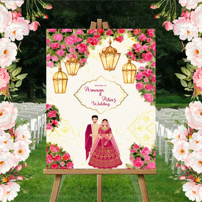 Wedding Ceremony Theme Party Welcome Board