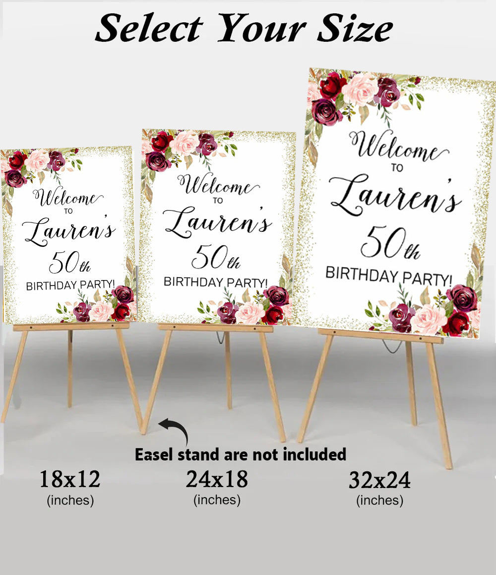 50th Birthday Milestone Birthday Party Welcome Board