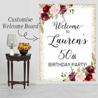 50th Birthday Milestone Birthday Party Welcome Board