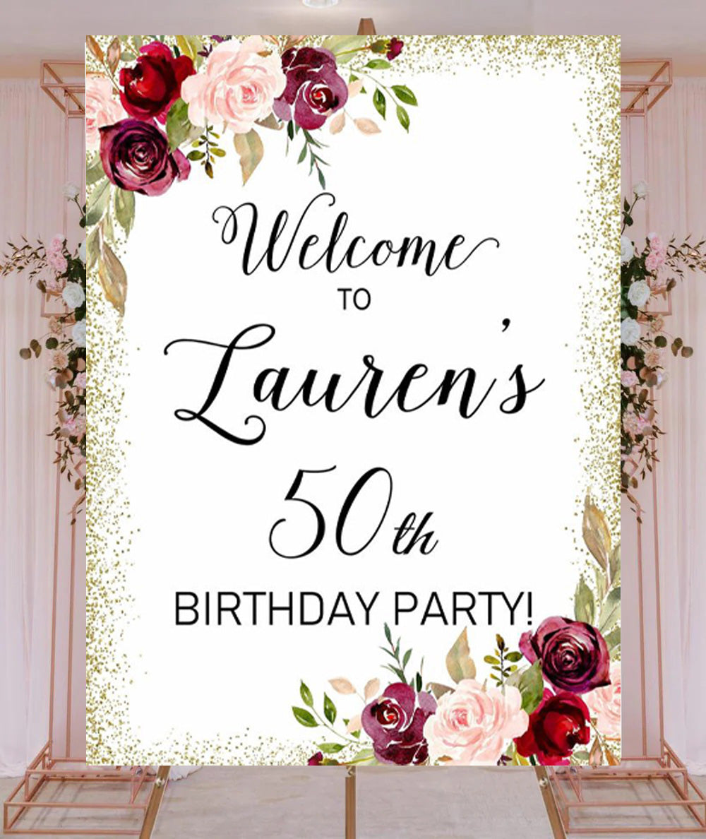 50th Birthday Milestone Birthday Party Welcome Board