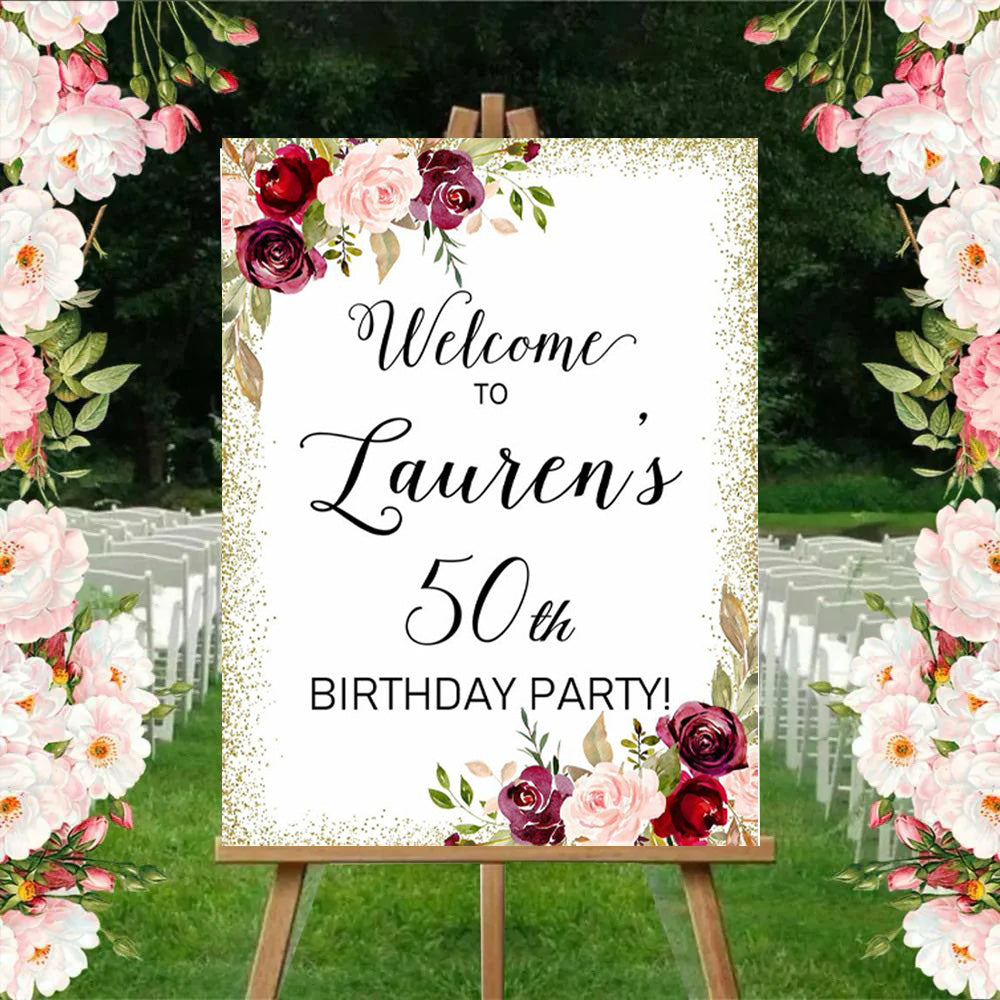 50th Birthday Milestone Birthday Party Welcome Board