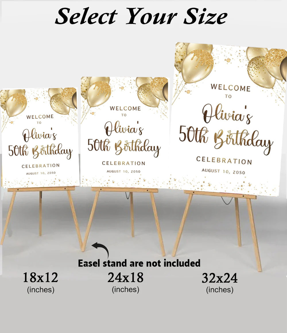 50th Birthday Milestone Birthday Party Welcome Board