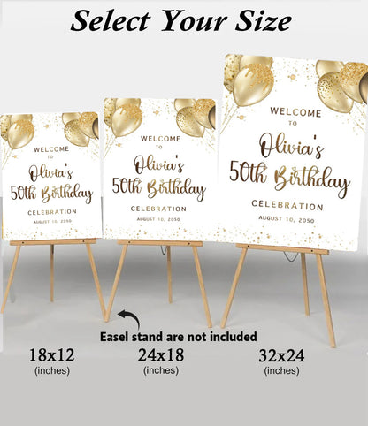 50th Birthday Milestone Birthday Party Welcome Board