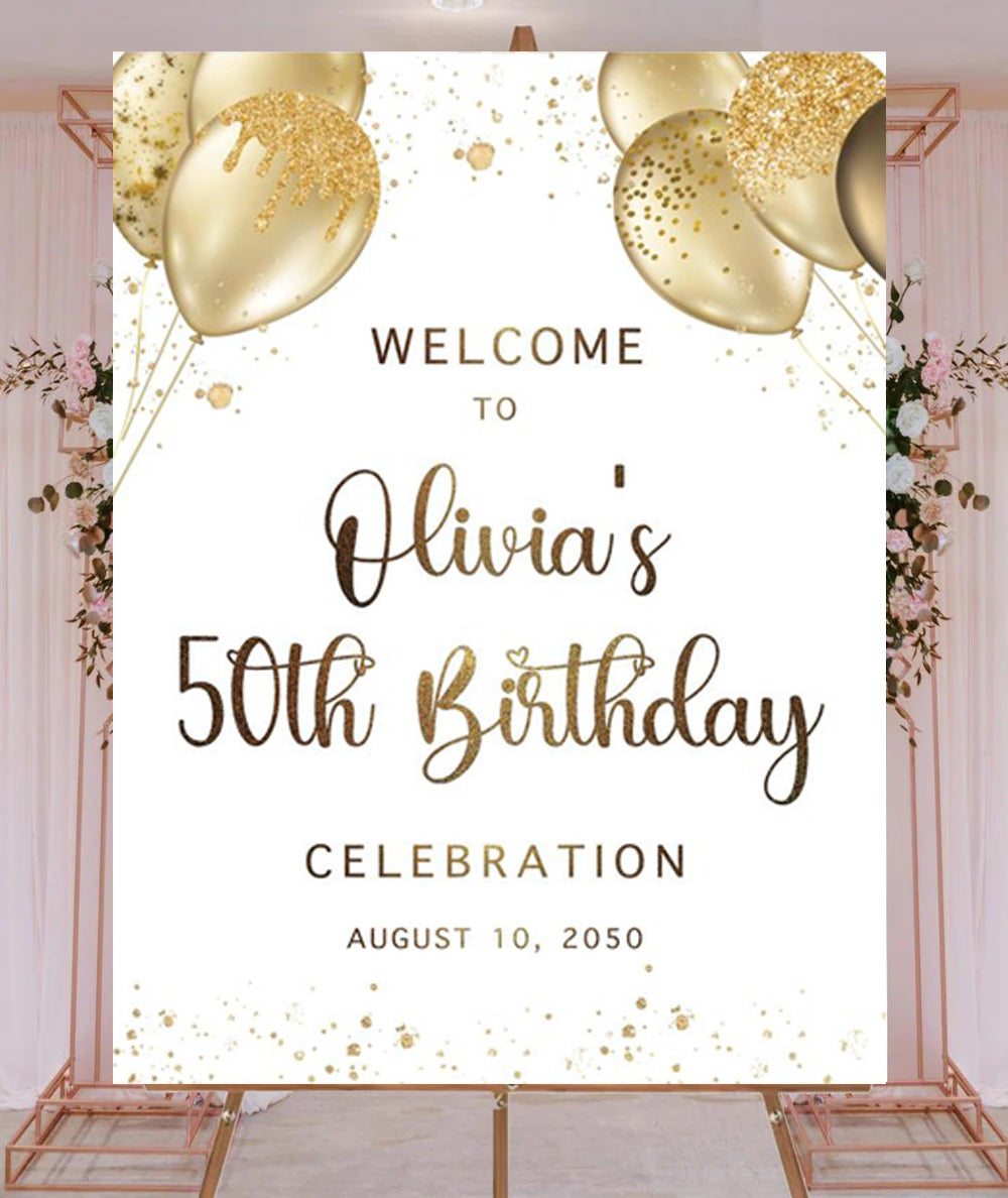 50th Birthday Milestone Birthday Party Welcome Board