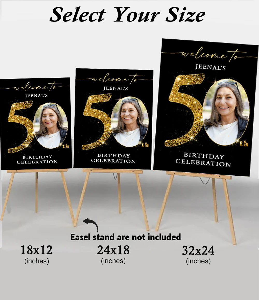 50th Birthday Milestone Birthday Party Welcome Board