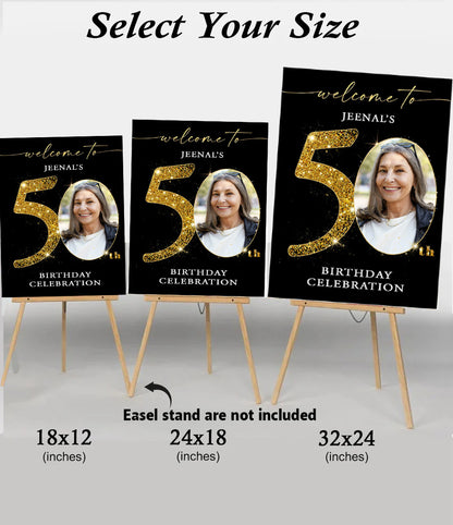 50th Birthday Milestone Birthday Party Welcome Board