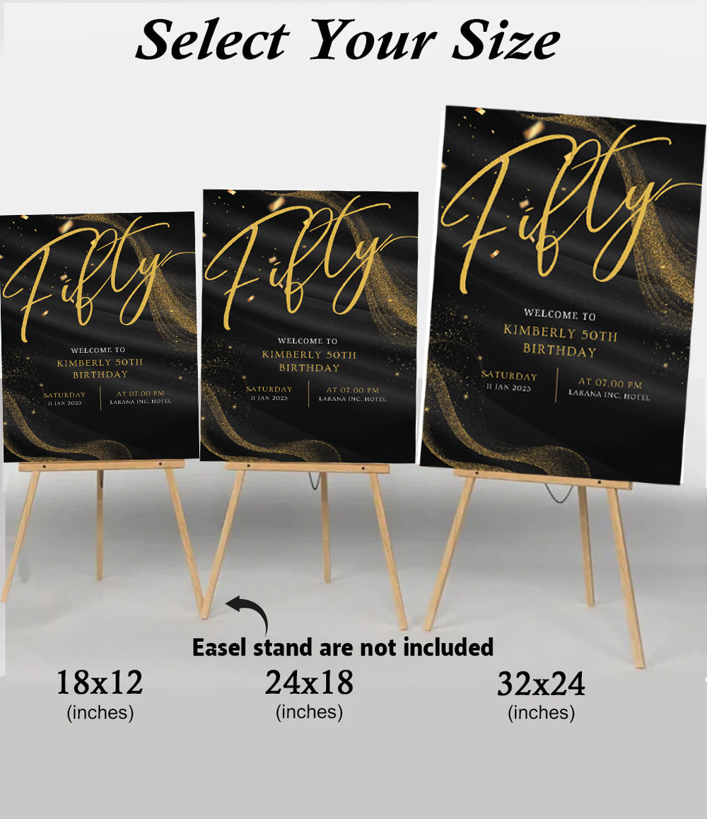 50th Birthday Milestone Birthday Party Welcome Board