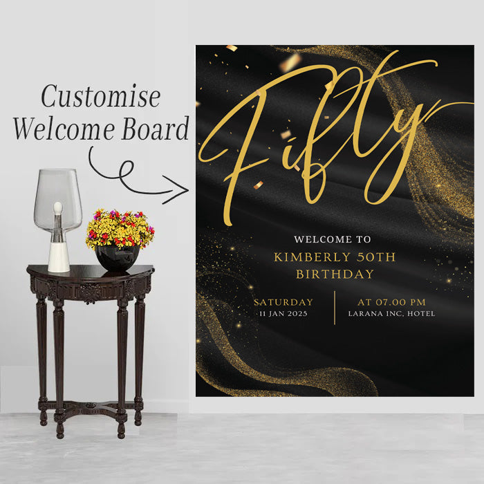 50th Birthday Milestone Birthday Party Welcome Board