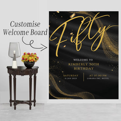 50th Birthday Milestone Birthday Party Welcome Board