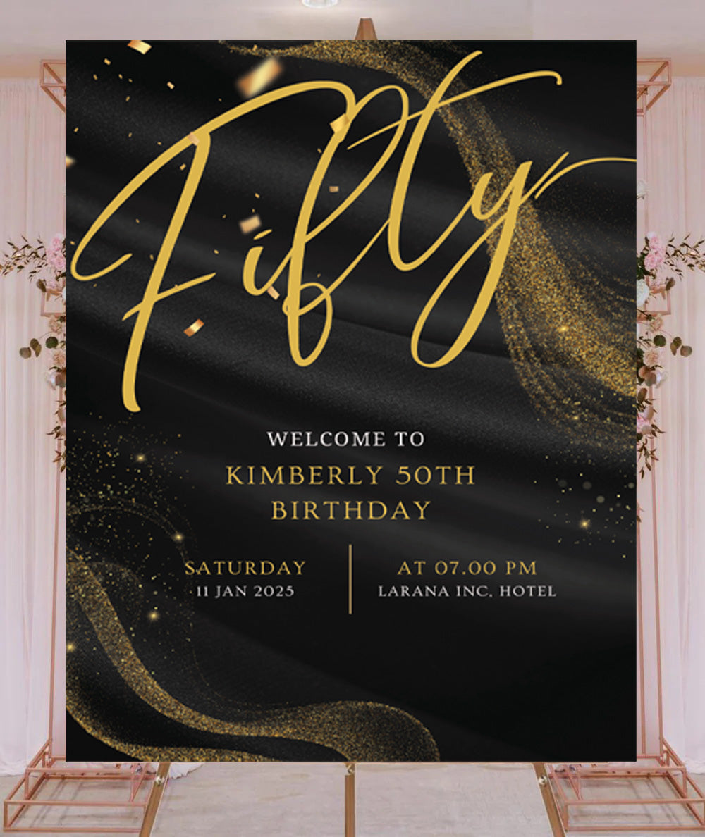 50th Birthday Milestone Birthday Party Welcome Board