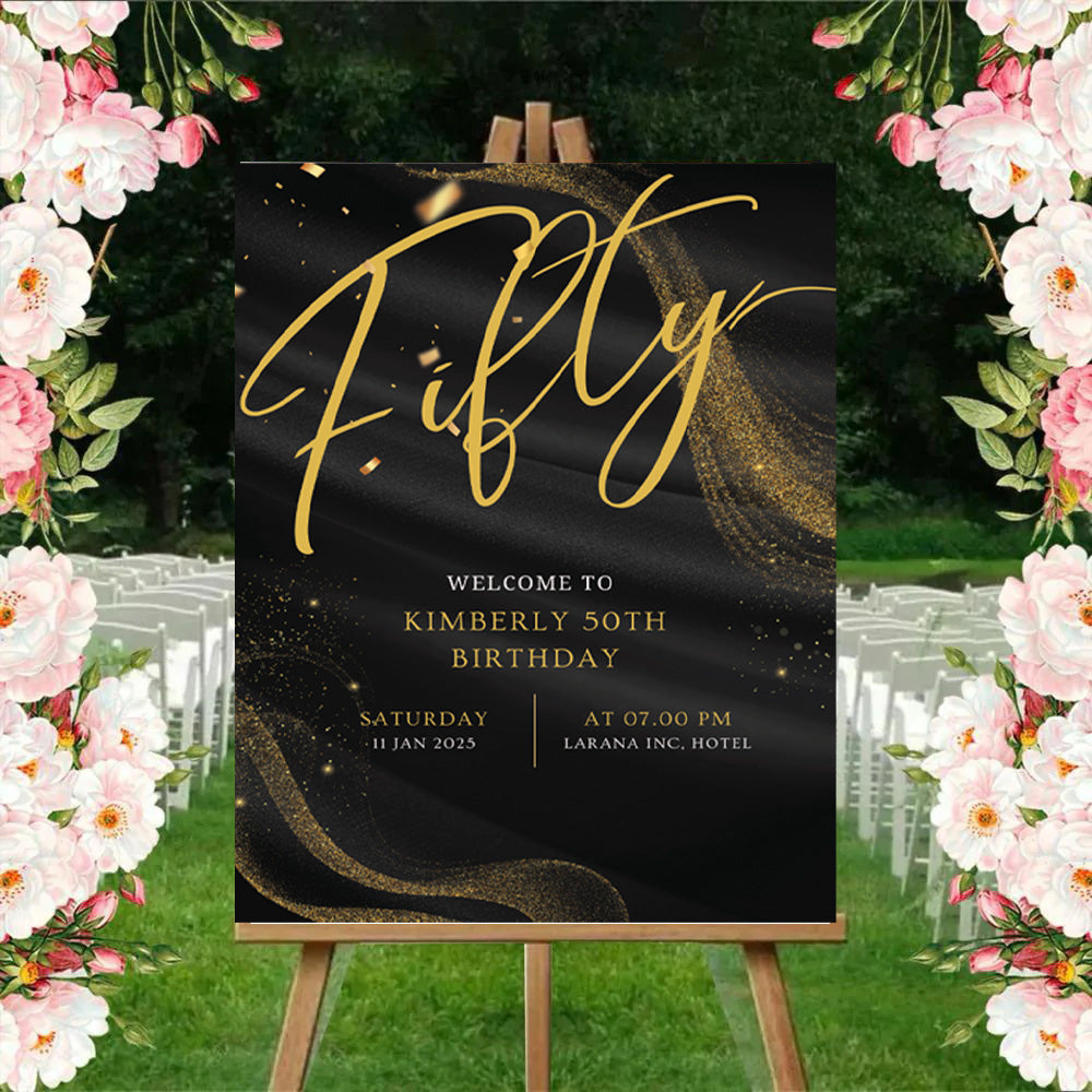 50th Birthday Milestone Birthday Party Welcome Board