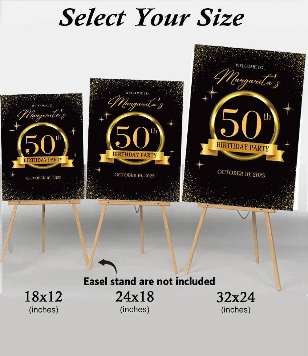 50th Birthday Milestone Birthday Party Welcome Board