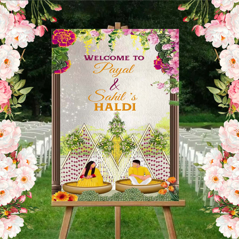 Wedding Ceremony Theme Party Welcome Board