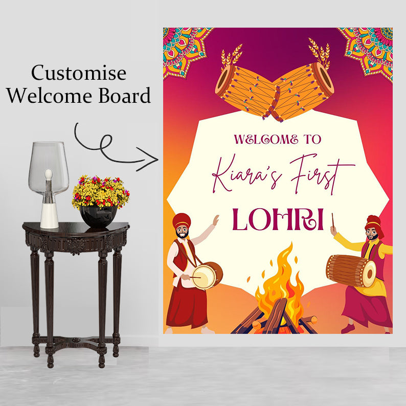 Lohri Party Welcome Board for Kids