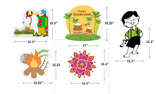 Makar Sankranti Party Cutout Pack For Decoration