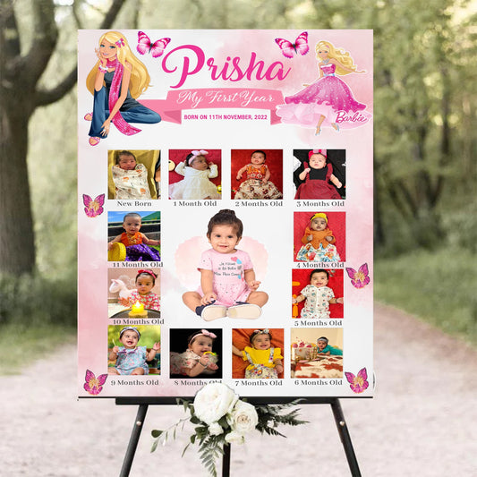 Barbie Customized Chalkboard/Milestone Board for Kids Birthday Party