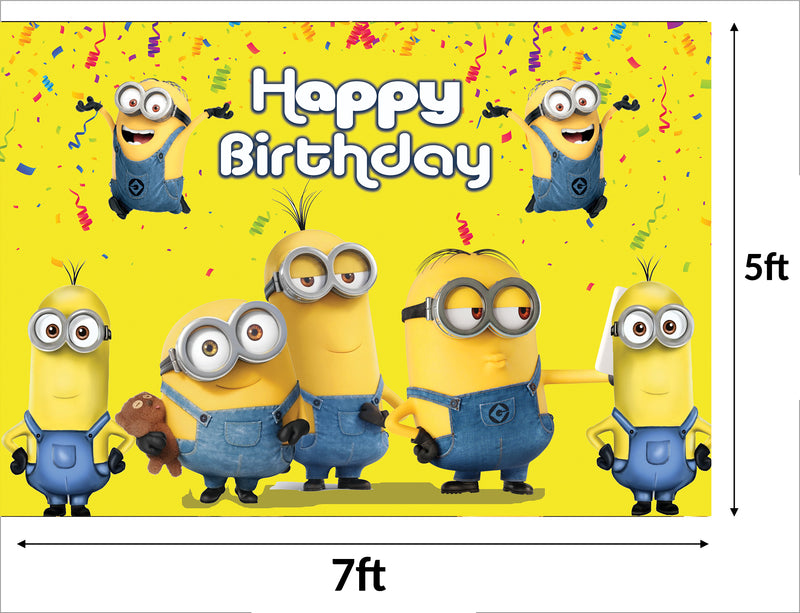 Minnion Theme Birthday Party Backdrop