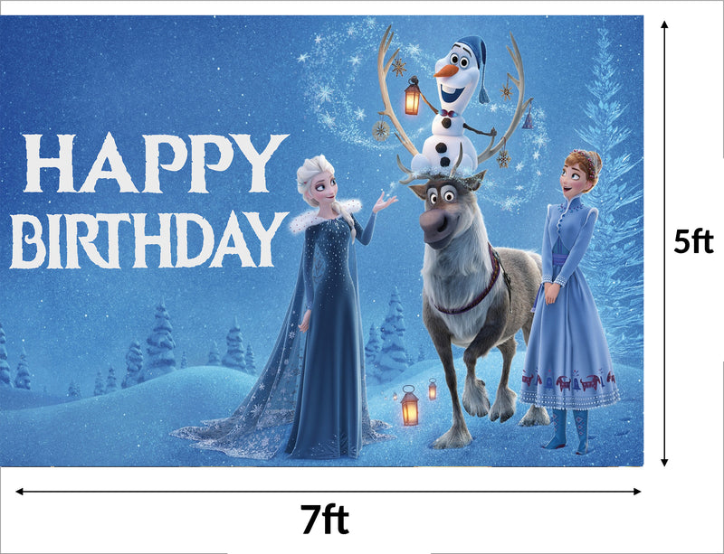 Frozen Theme Birthday Party Backdrop